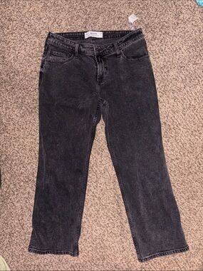 Hollister Washed Black Straight-Leg Jeans